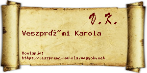 Veszprémi Karola névjegykártya